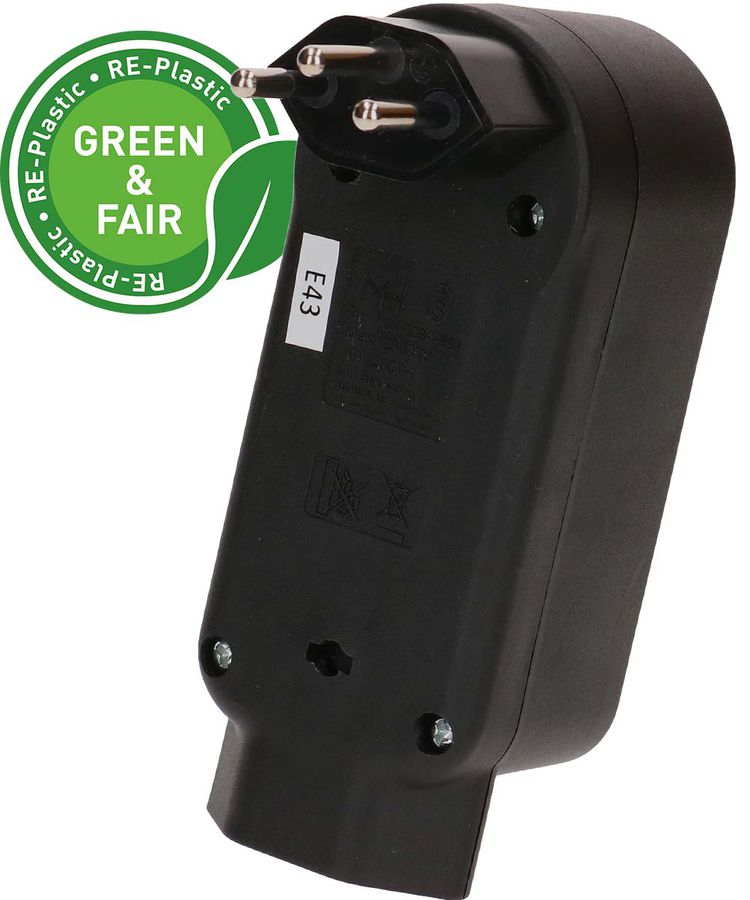 multi adaptateur ADAPT 3+1x type 13 noir rotatif Green+Fair
