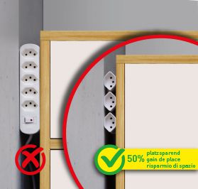 multiprise clip-clap Line 3x type 13 blanc interrupteur 2m