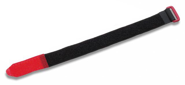 Sangle velcro avec oeillet plastique 25x360mm rouge/noir