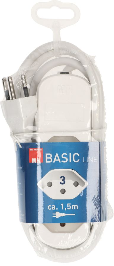multiprise Basic Line 3x type 13 blanc 1.5m