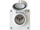prise 1x type 23 insert avec set frontal exo IP55 blanc