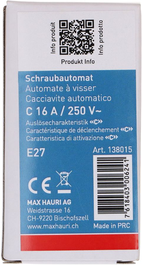 Schraubautomat 16A 250/380V