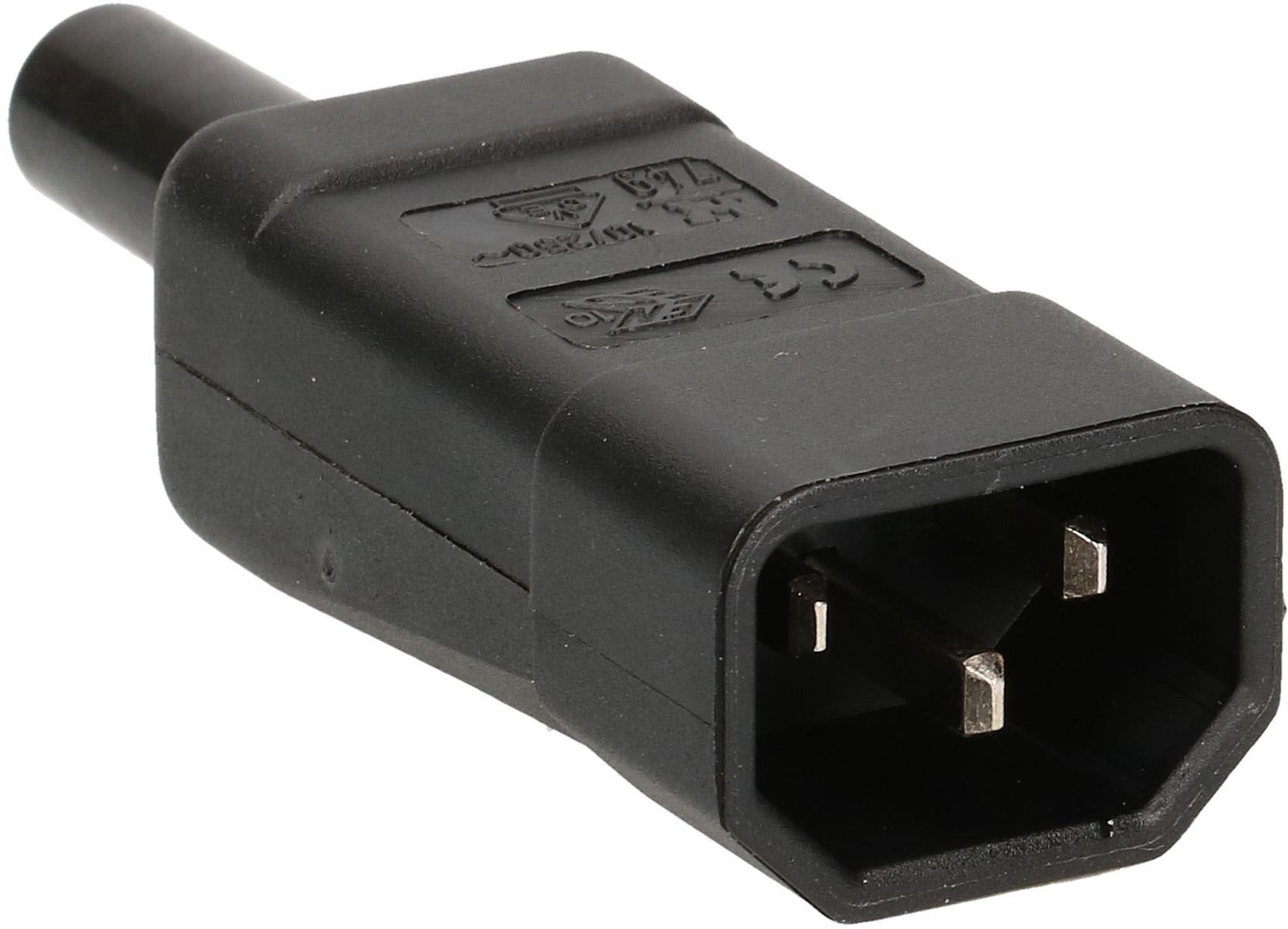 fiche de connecteur type C14 3 pôles noir