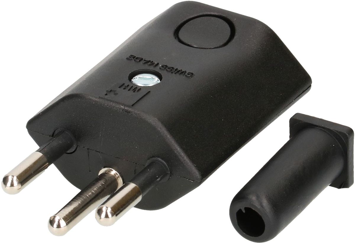 fiche type 12 coudée 3 pôles noir