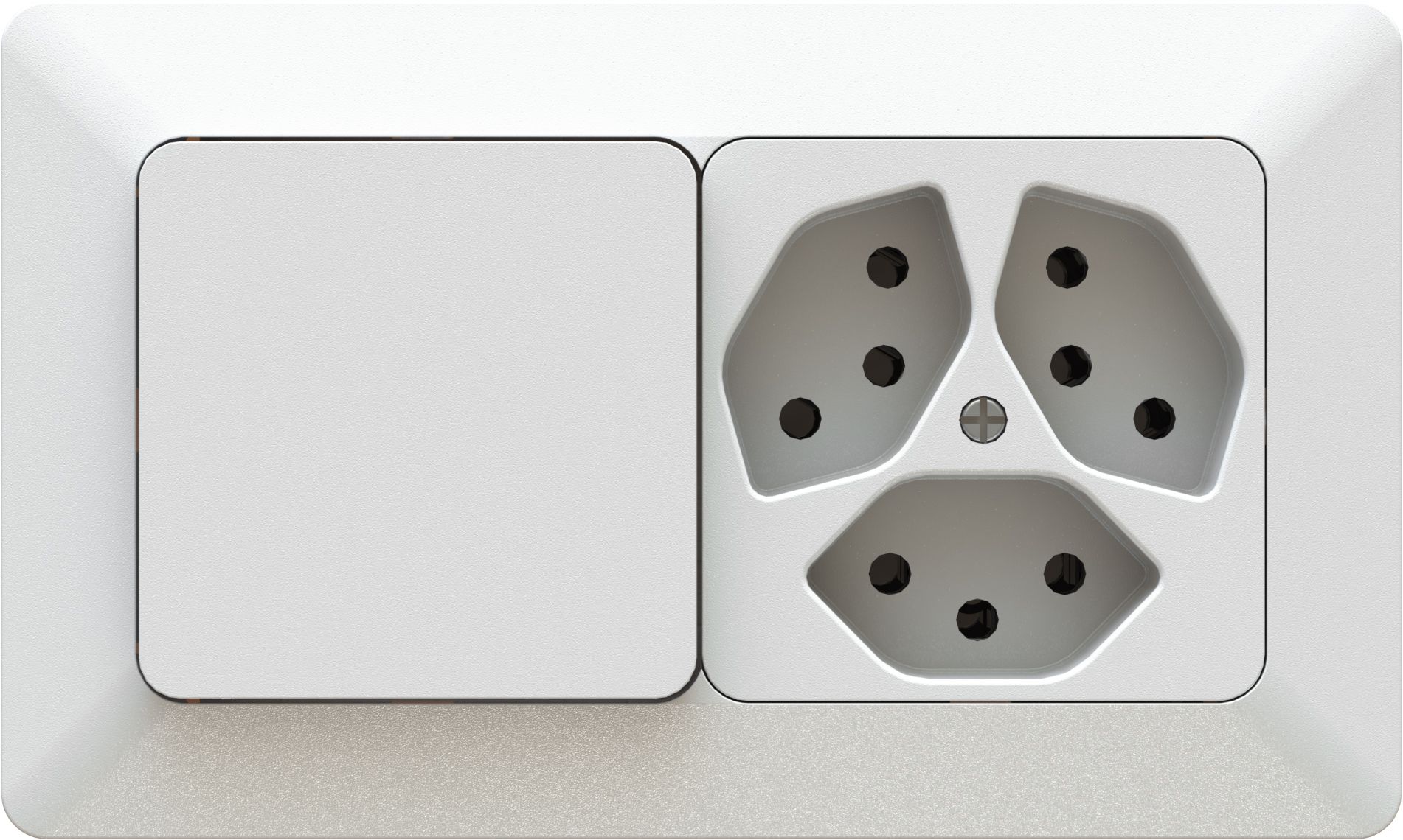 combinaison interrupteur s3 / 3x type 13 ta.1x2 AP priamos blanc