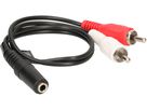 câble audio adaptateur Y stéréo fiche RCA/prise jack 0.2m noir