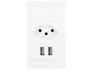 presa combinata incorpor. tipo 13 / 2x USB tipo A AP Max Hauri bi