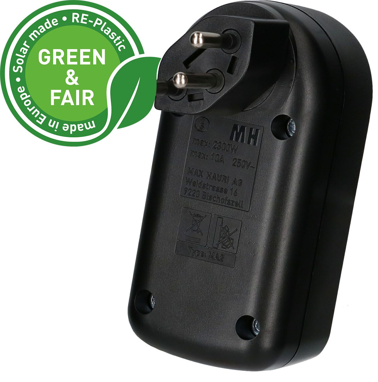 multi adaptateur ADAPT 2x type 13 noir rotatif Green+Fair