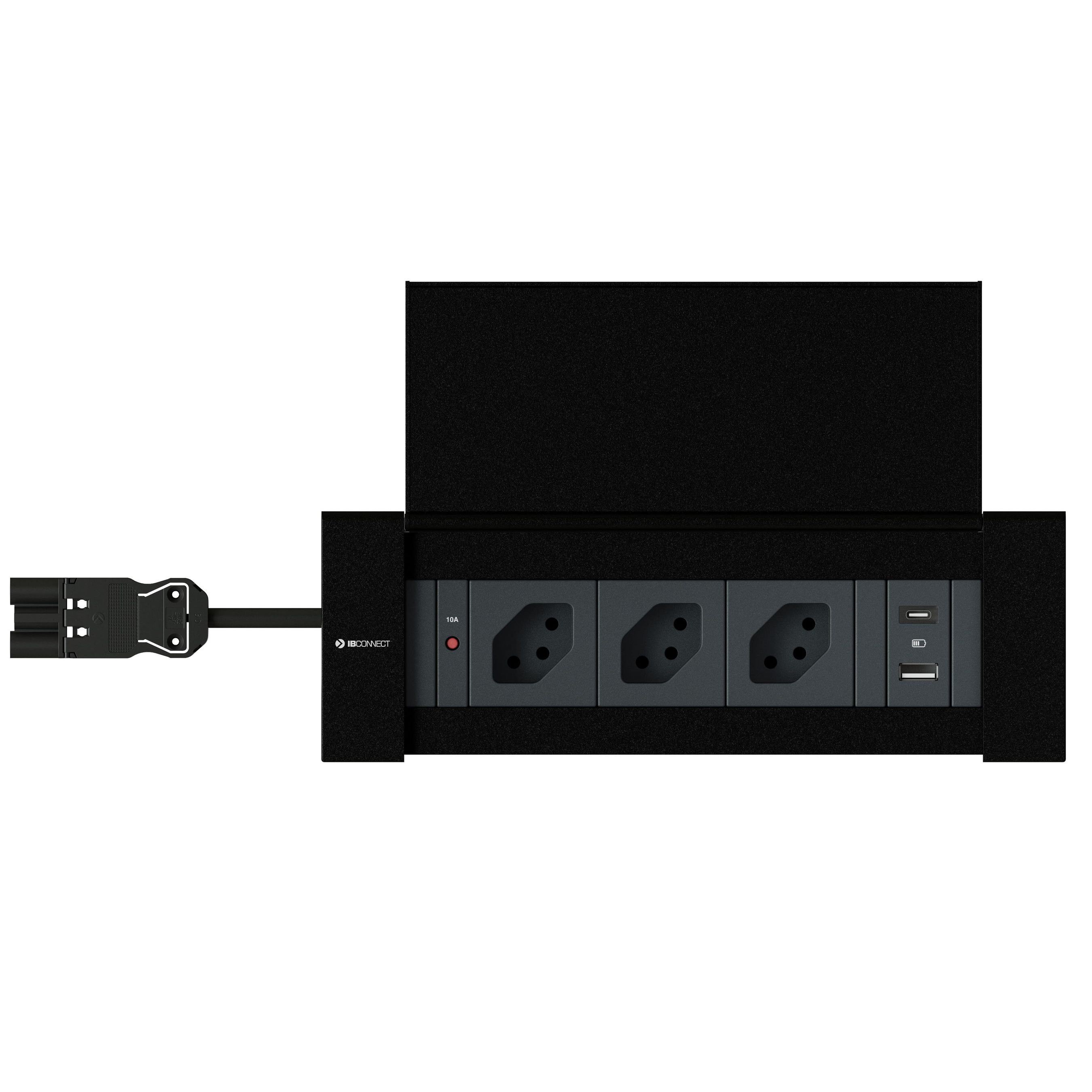 NEXO presa multipla nero 3x tipo 13 1x USB-A/C