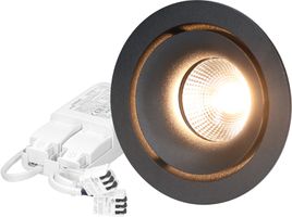 spot encastré à LED MOON Ø80 DALI noir 3000K 650lm 36°