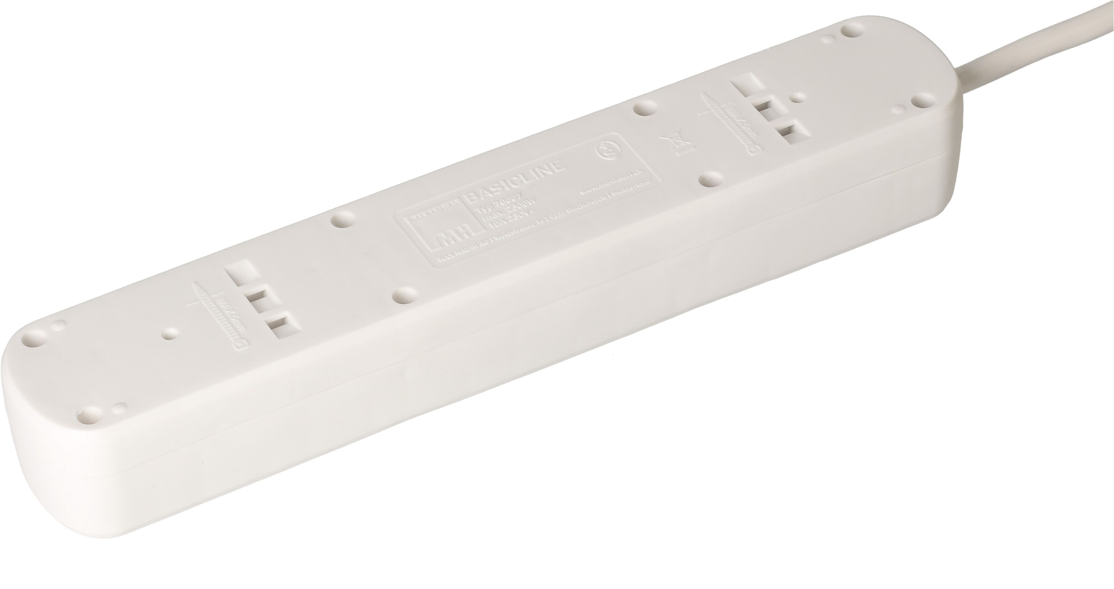 Steckdosenleiste Basic Line 7x Typ 13 weiss Schalter 1.5m