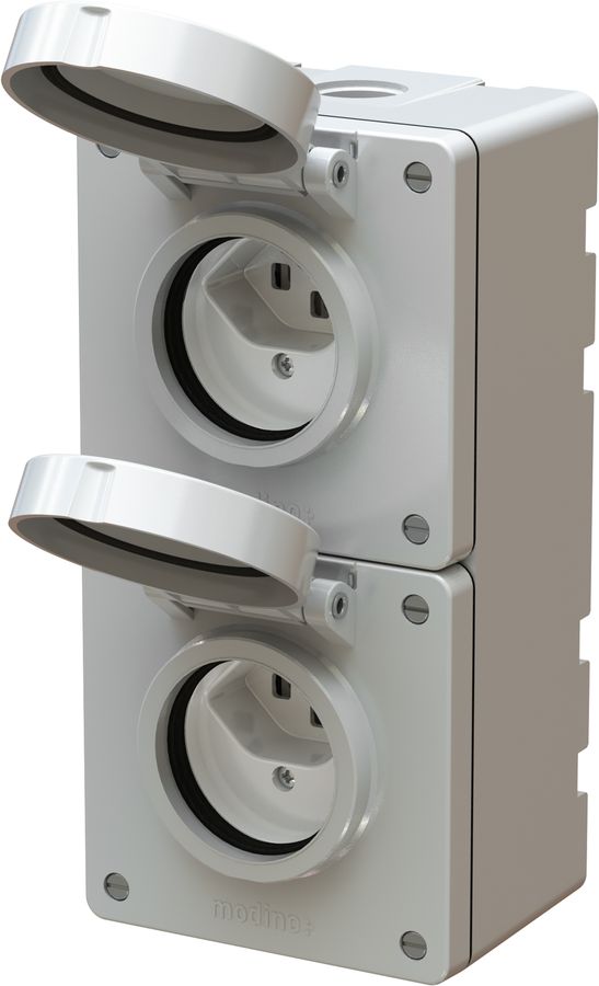 combinaison type 23 / type 23 ta.2x1 AP exo IP55 gris clair