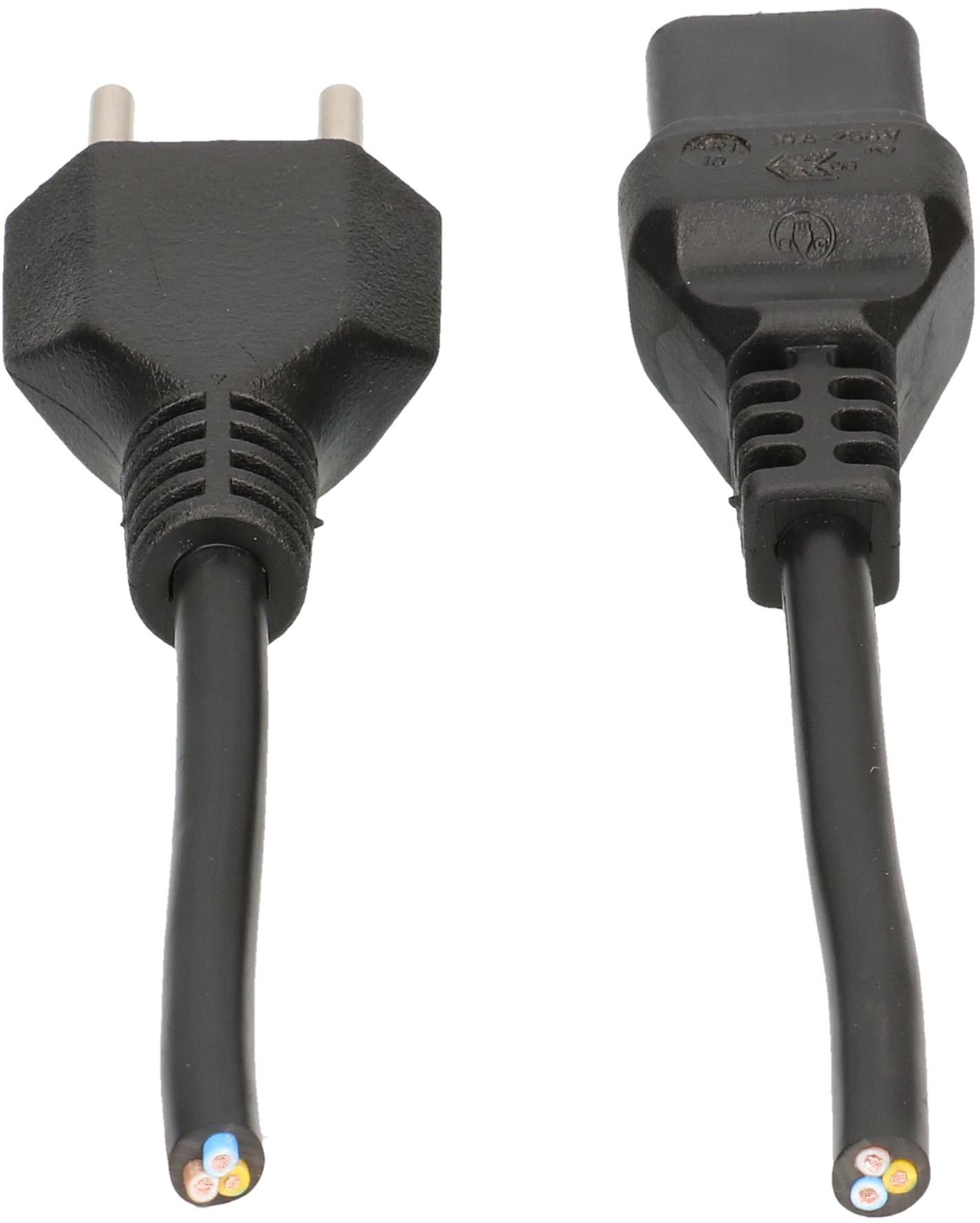 câble d'appareil TD H05VV-F3G1.0 4m noir type 12/C13