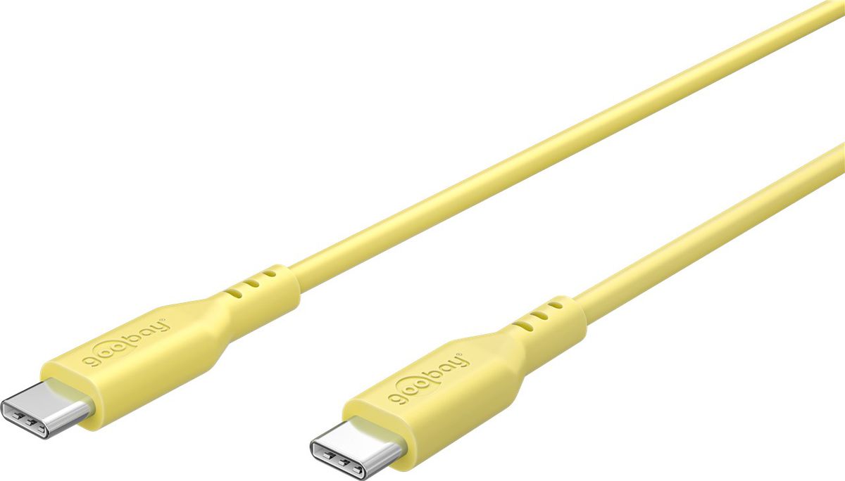 câble de recharge USB-C silicone 1.5m jaune