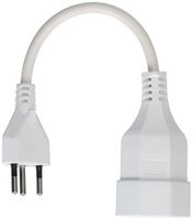 Rallonge TD H05VV-F3G1.0 0.25m blanc type 12 / type 13