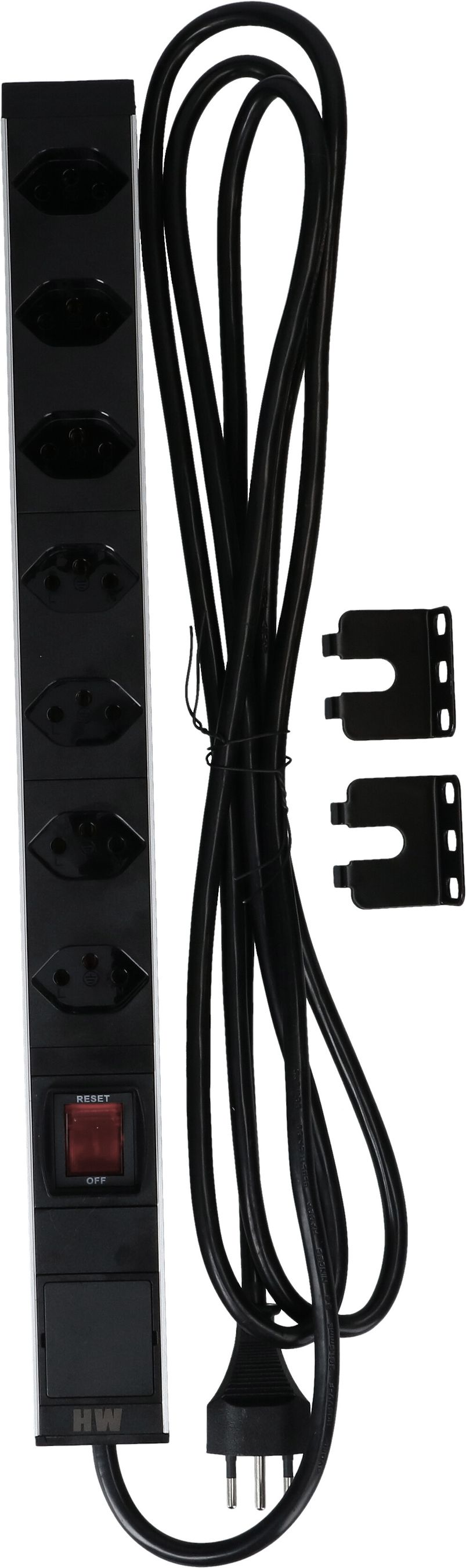 PDU 19 pouces 7x type 13 noir 1U fiche type 12 interrupteur