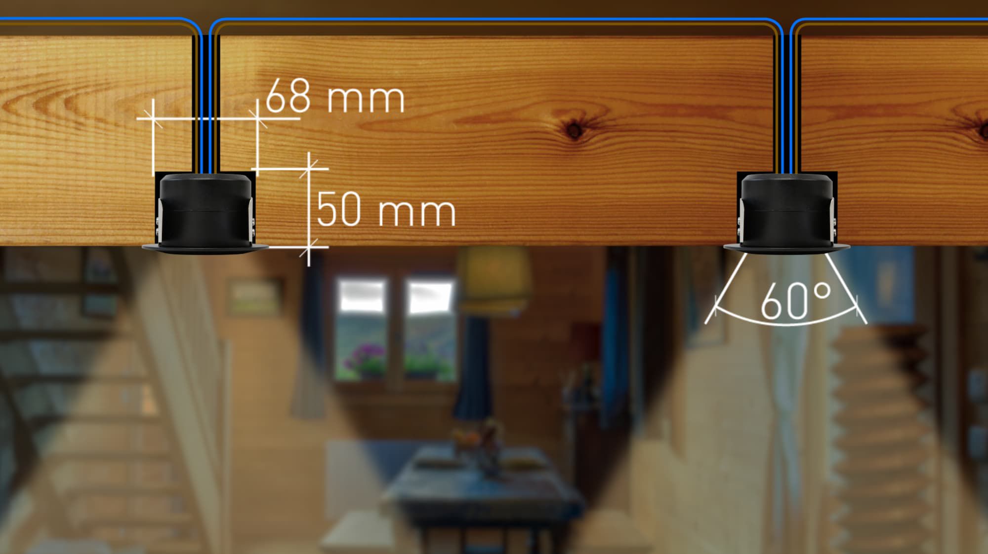 spot encastré à LED WOODY Ø68 blanc 3000K 660lm 60°