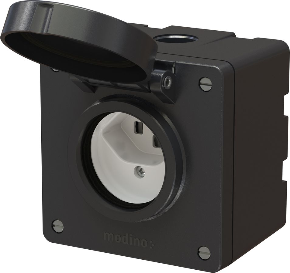 prise 1x type 23 AP exo IP55 noir