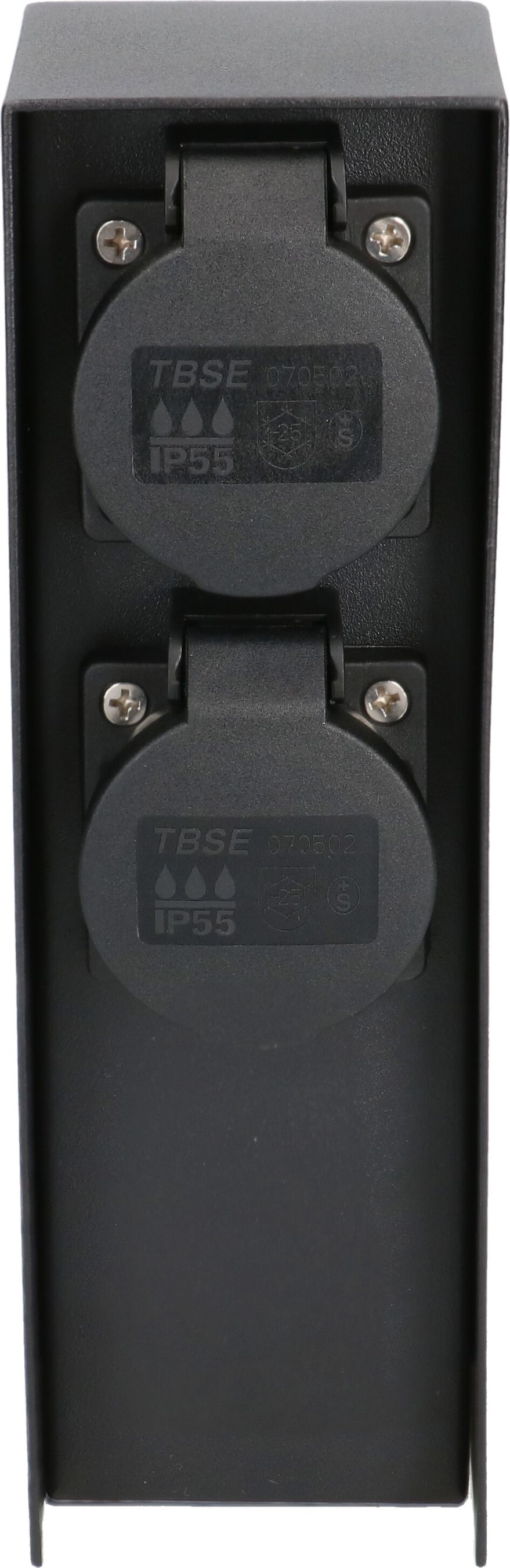 colonne de prises de jardin 2x type 13 IP55 acier noir mat