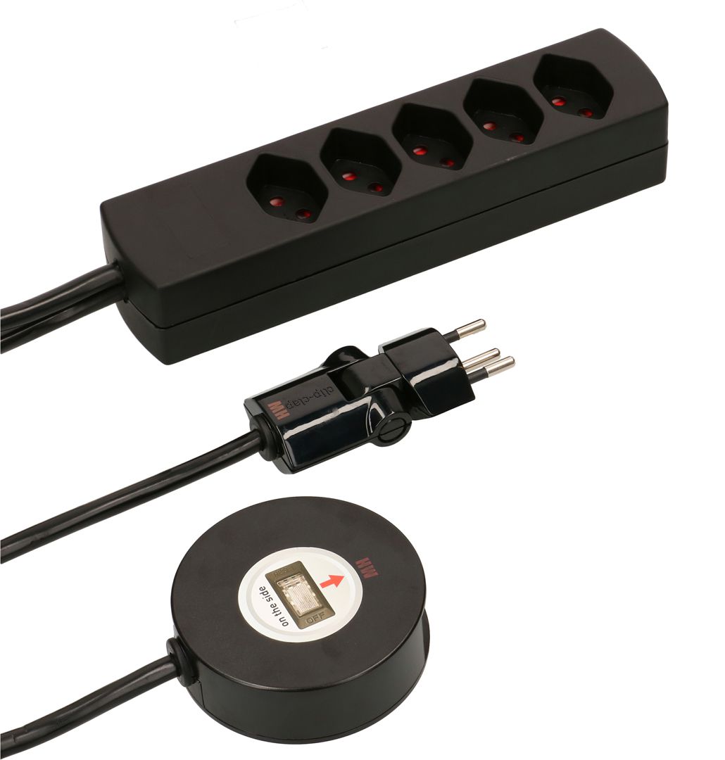 multipresa Safety Line 5x tipo 13 BS ne interr. esterno magnet 2m