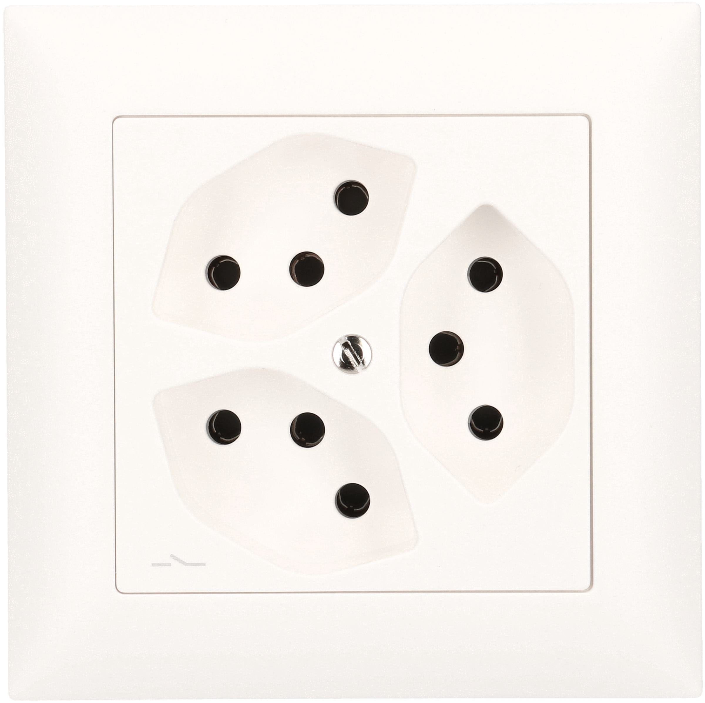 presa 3x tipo 13 1S dim.1x1 INC EdizioDue bianco