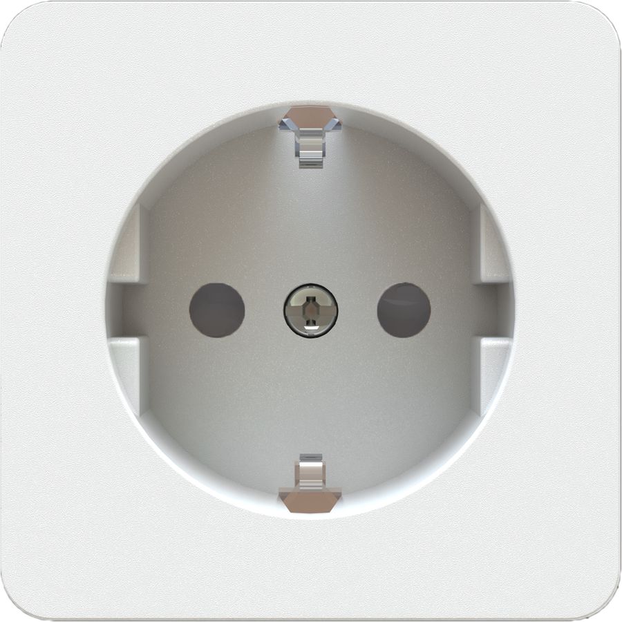 prise 1x Schuko insert avec plaque frontale priamos blanc