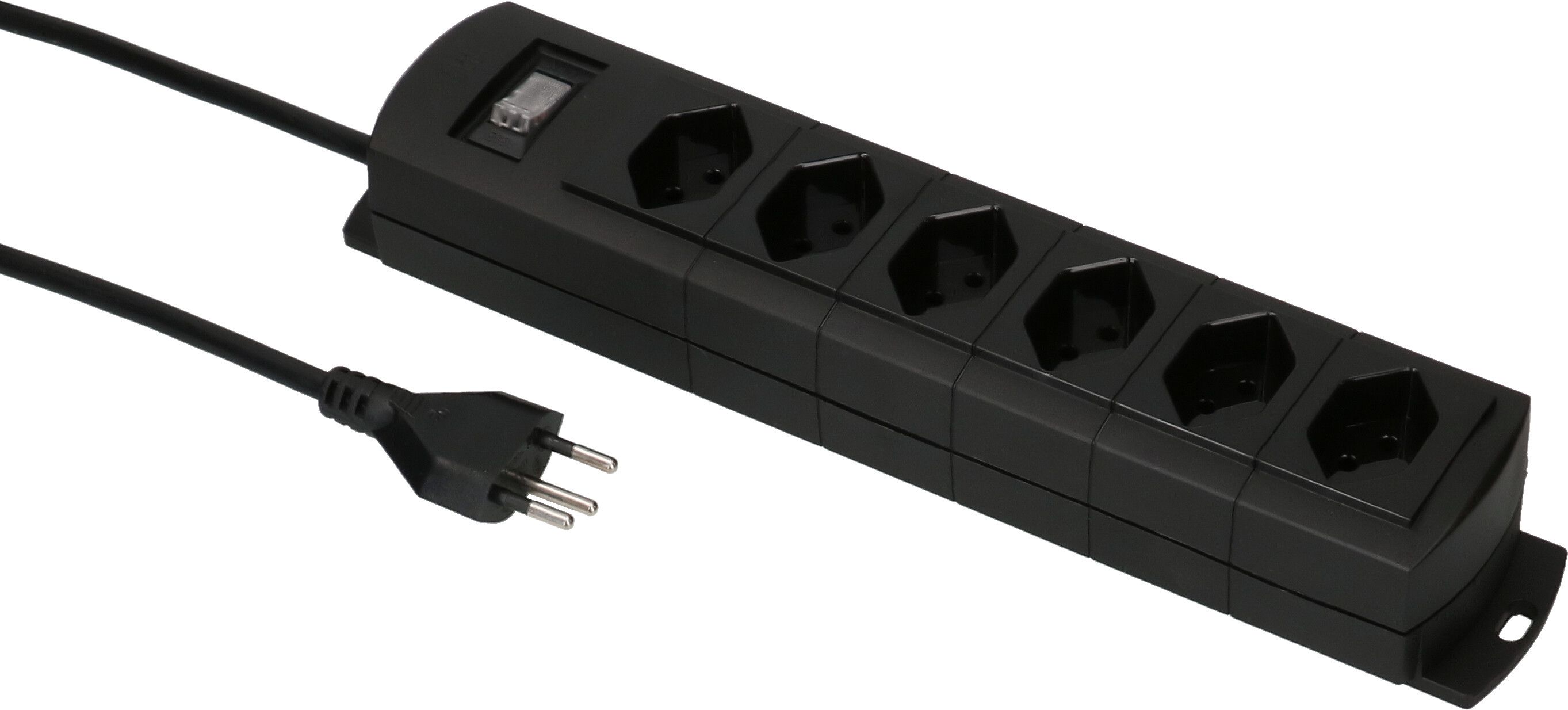 multiprise Prime Line 6x type 13 noir interrupteur 3m