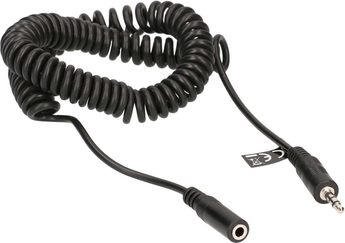 rallonge audio stéréo fiche/prise jack en spirale 3m noir