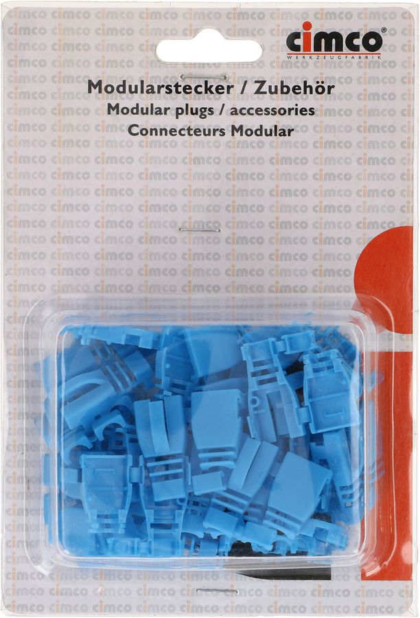 Douille de prot. anti-pliage fiche RJ45 câble rond à ø6mm bleu