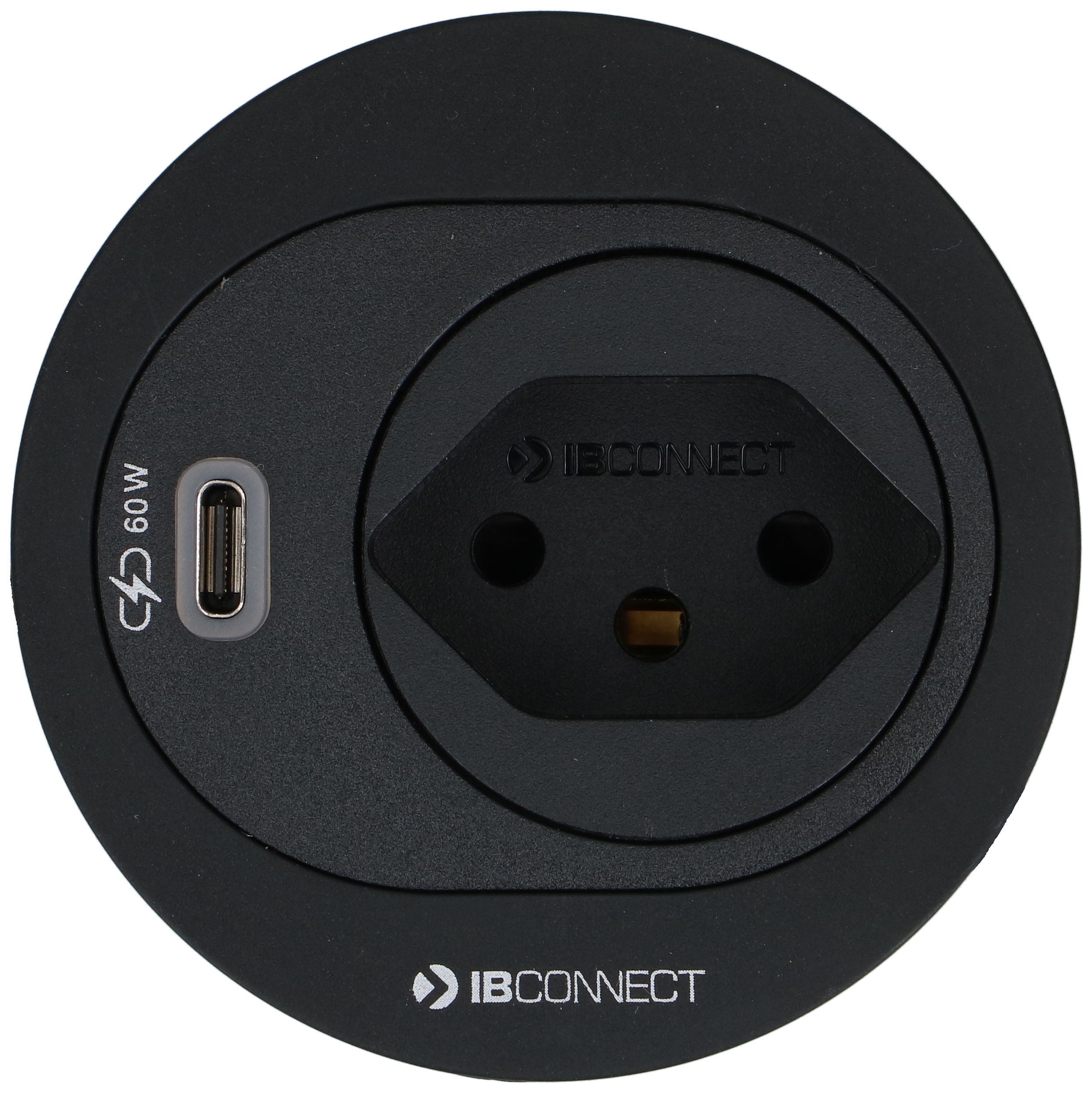 ATOM Steckdoseneinheit schwarz 1x Typ 13 1x USB-C 60W