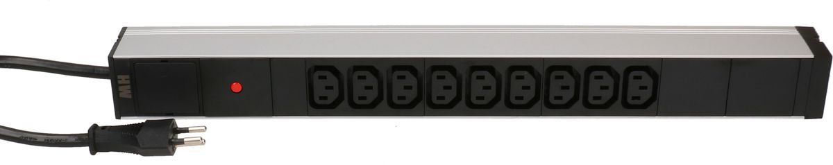 PDU 19 pouces 9x C13 noir 1U fiche type 12