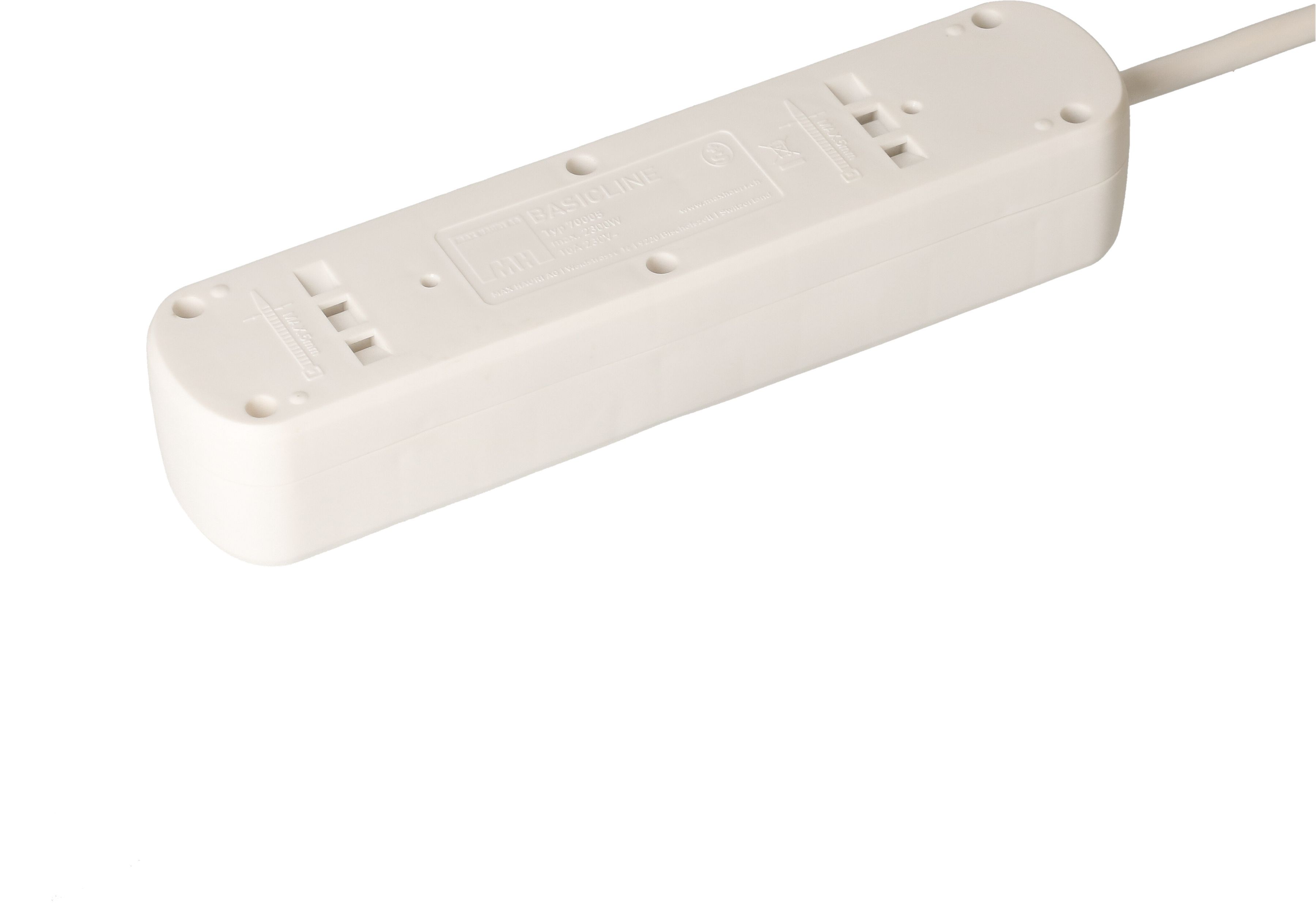 Steckdosenleiste Basic Line 5x Typ 13 weiss Schalter 5m