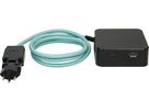 multiprise Cube 3x type 13 noir / turquoise USB 2m clip-clap