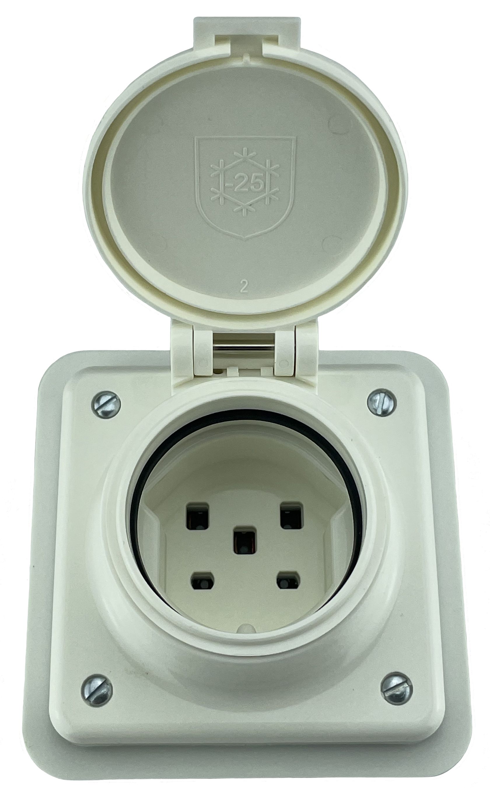 prise 1x type 25 ta.1x1 ENC Mica Nass IP55 blanc