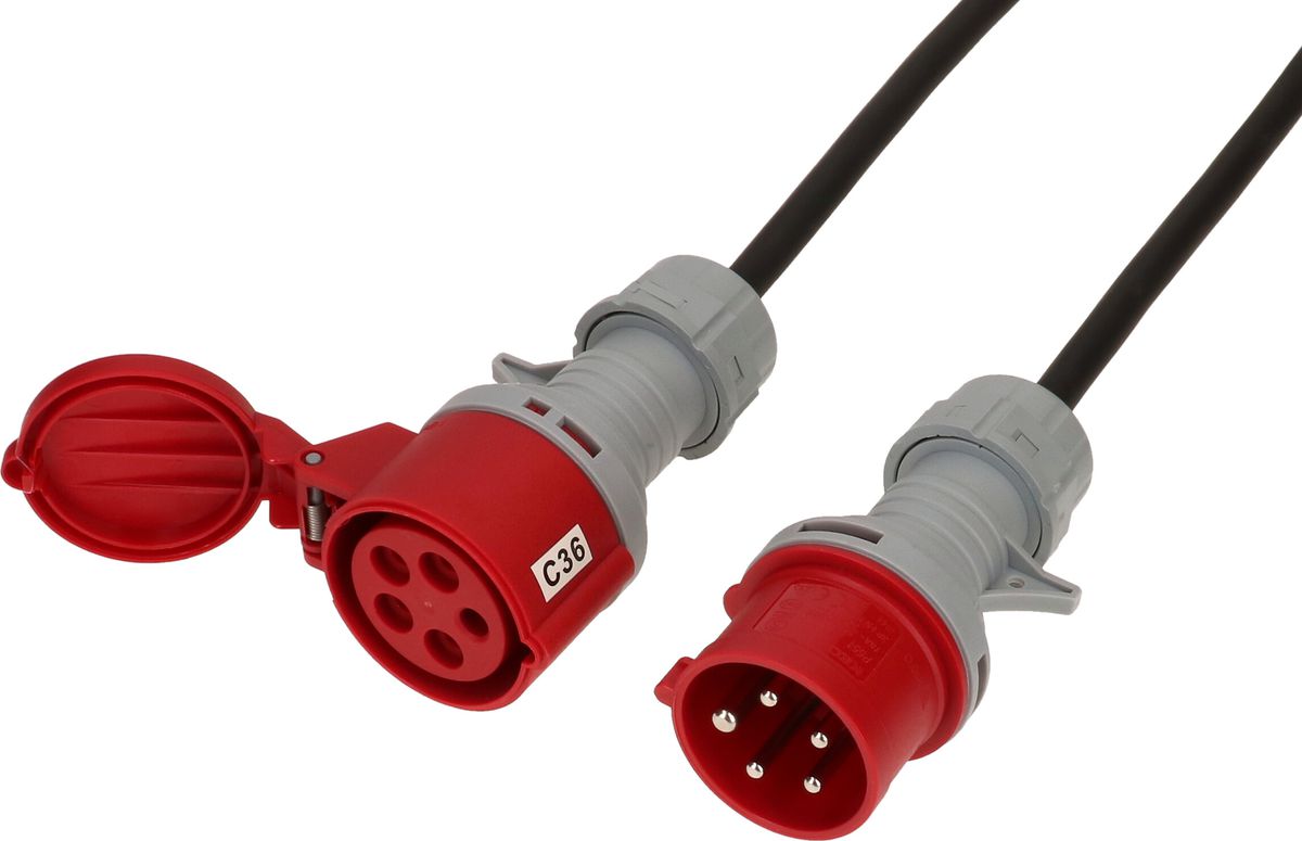 rallonge CEE H07RN-F5G1.5 noir 5m IP44 5 pôles