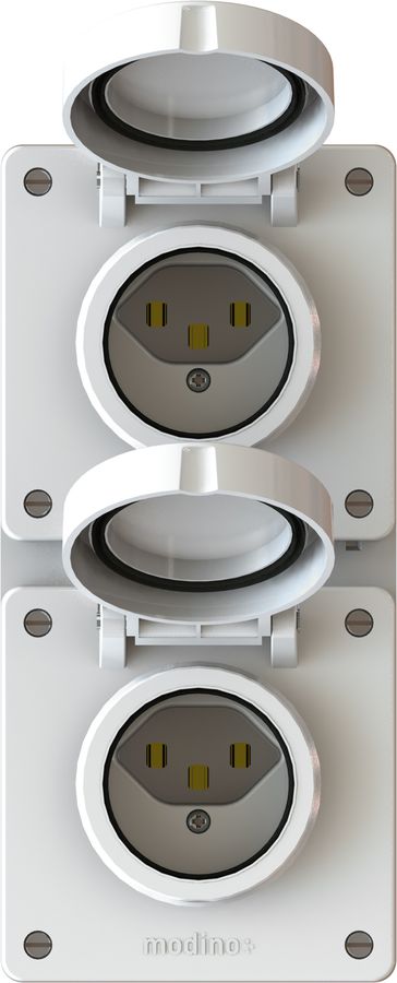 combinaison type 23 / type 23 ta.2x1 ENC exo IP55 blanc