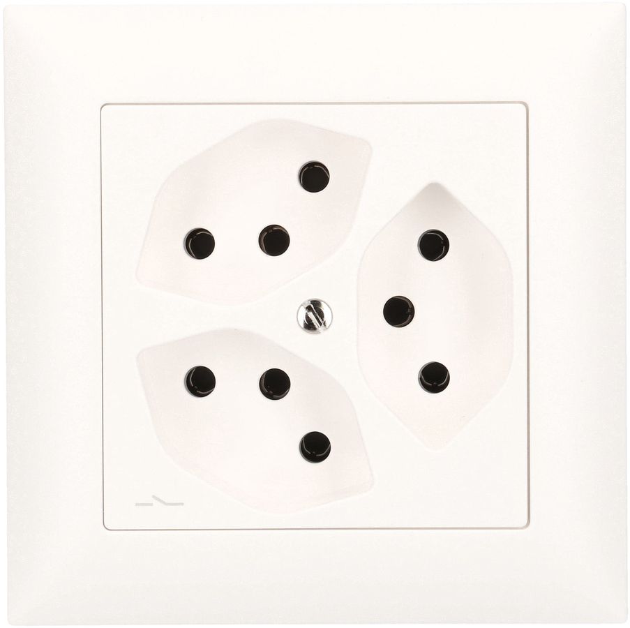 presa 3x tipo 13 1S dim.1x1 INC EdizioDue bianco