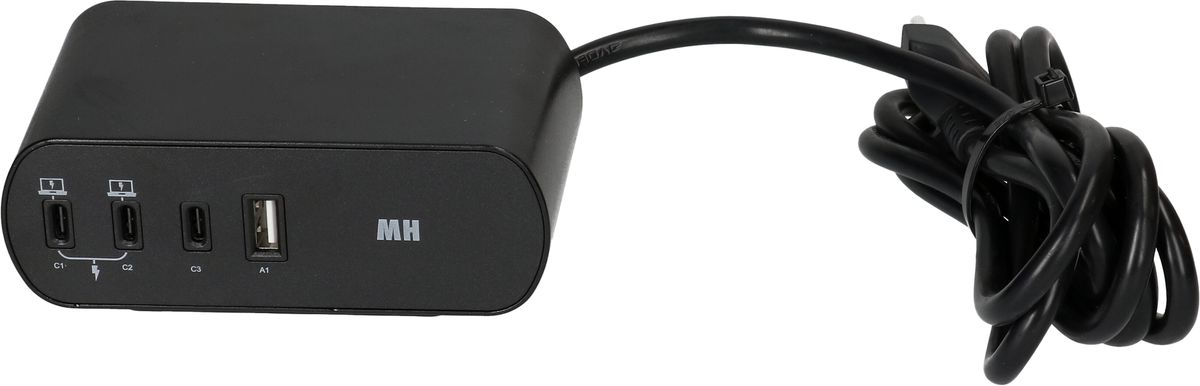 Desktop Charger PD65W 3x USB-C 1x USB-A 2x type 13 noir