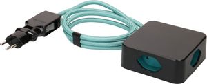multiprise Cube 4x type 13 noir / turquoise 2m clip-clap