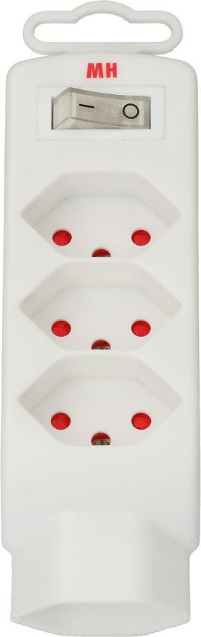 multi adaptateur Safety Line 4x type 13 3-pôles blanc +interrup.