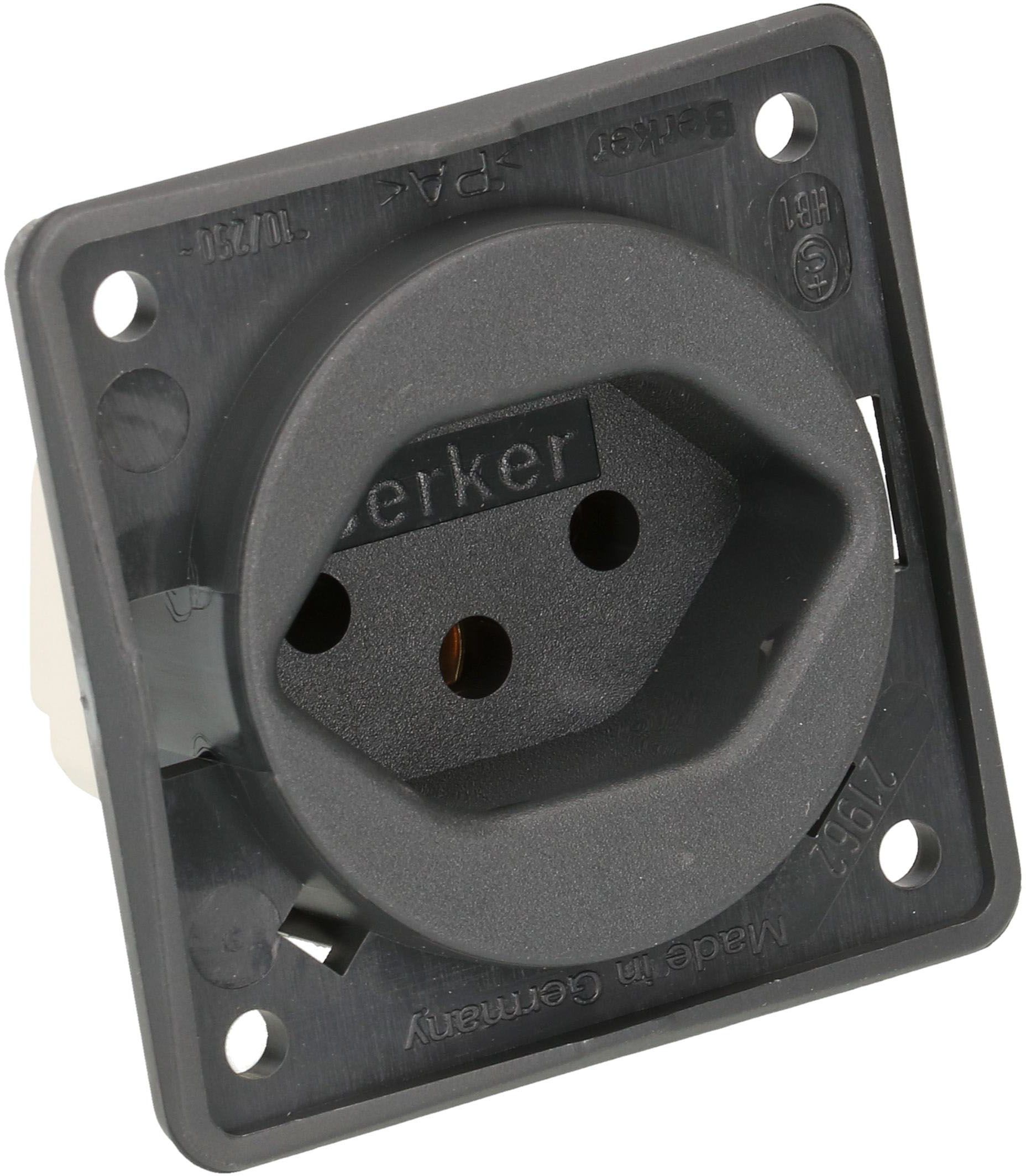 prise 1x type 13 appareil avec plaque frontale Berker Integro ant