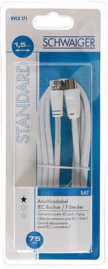 câble de raccordement SAT 75dB 1.5m blanc