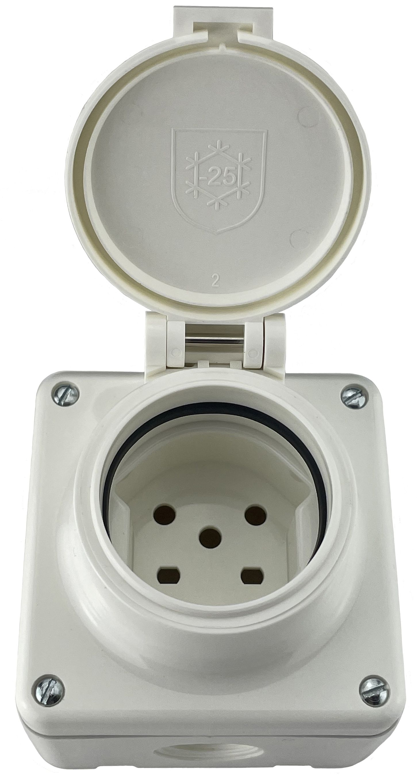 presa 1x tipo 15 dim.1x1 AP Mica Nass IP55 bianco