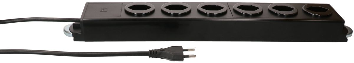 multiprise Power Line 6x type 13 noir/noir 1.5m aimant