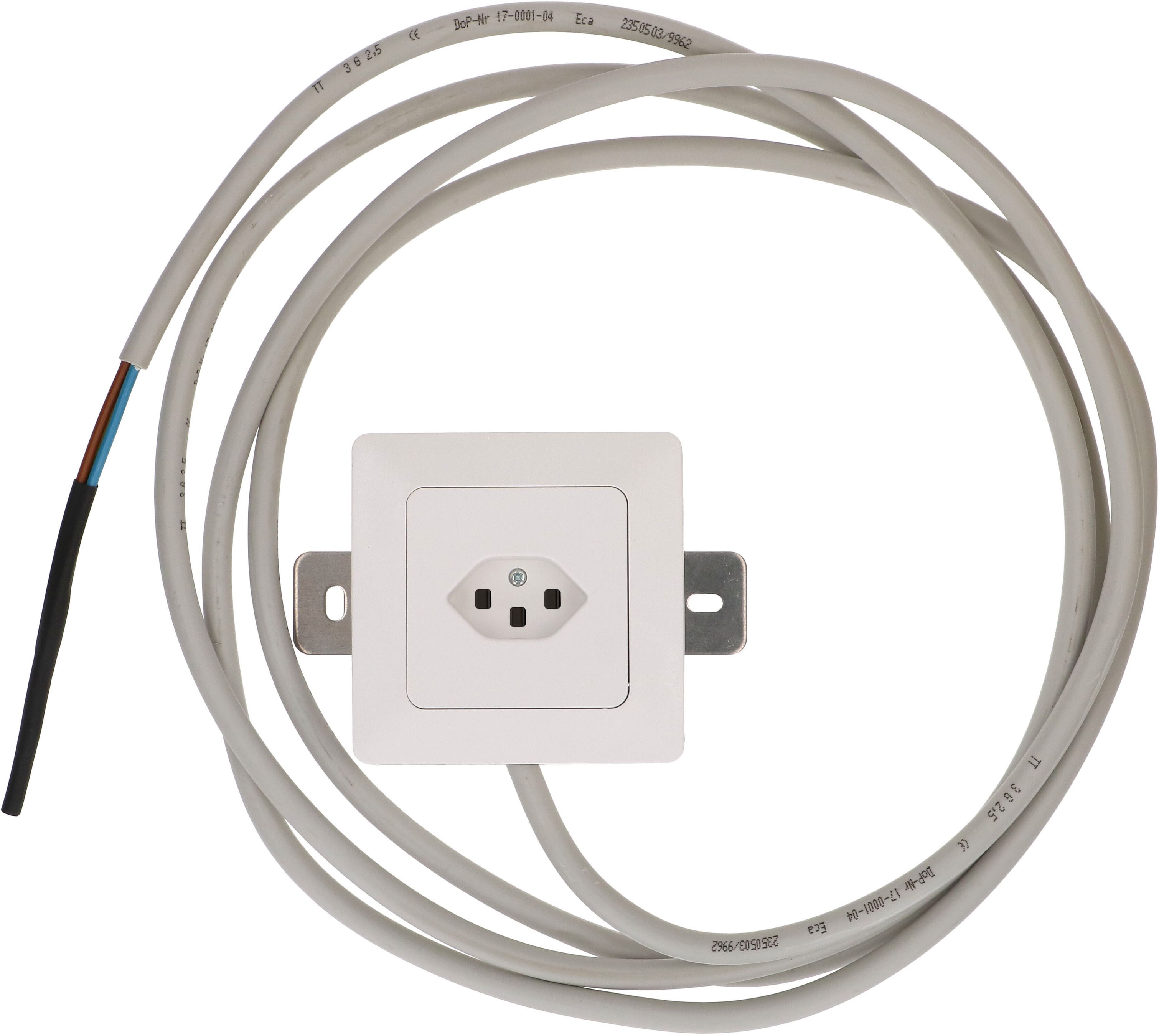 Steckdose 1x Typ 23 AP mit Montagebügel priamos weiss