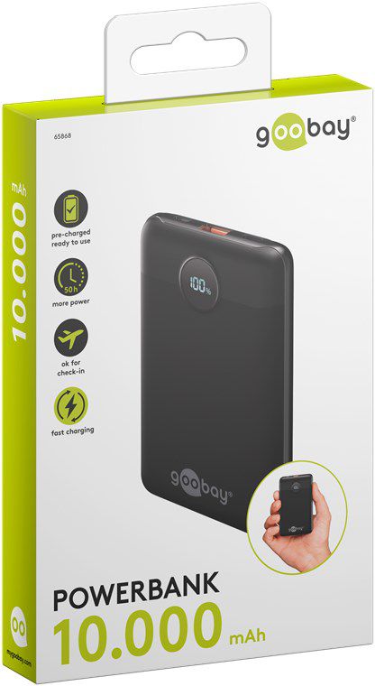 Powerbank 10000mAh QC/PD compact avec affichage d'état