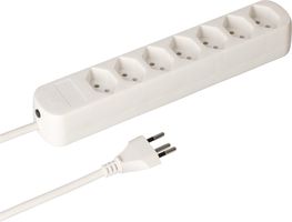 multiprise Basic Line 7x type 13 blanc 1.5m