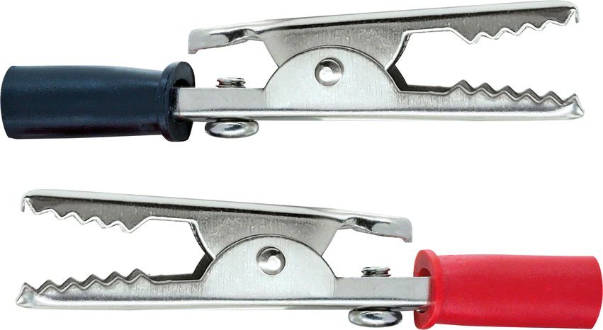 pince crocodile assorti rouge/noir 2 pièces