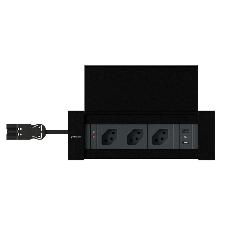 NEXO presa multipla nero 3x tipo 13 1x USB-C/C
