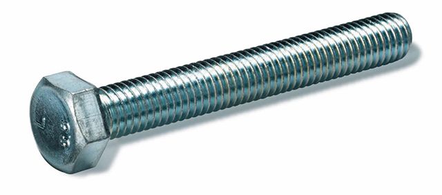 Vis à tête hexa. p. machines M12x30 filetage à la tête acier